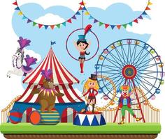 Circus theme park on isolated background vector