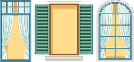 conjunto de diferentes ventanas sobre fondo blanco vector