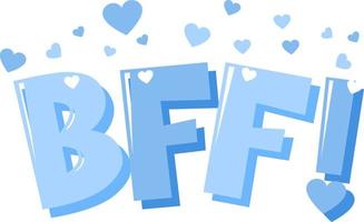 BFF or best friend forever lettering on white background vector