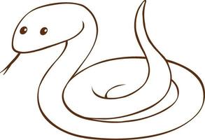 serpiente en estilo simple de garabato sobre fondo blanco vector