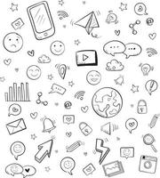 Hand drawn doodle icons set vector