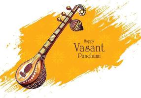 Happy vasant panchami indian festival background. vector