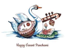 Beautiful indian festival vasant panchami card background vector