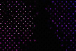 Dark purple vector pattern with symbol of cards.