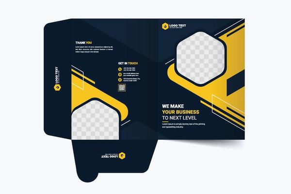 Presentation folder template design, Folder design, cover for catalog, brochures