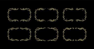 Gold Borders Elements Set Collection, ornament Vector