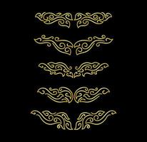 Gold Borders Elements Set Collection, ornament Vector