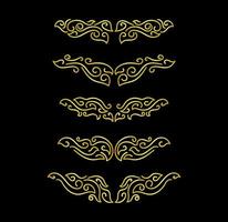 Gold Borders Elements Set Collection, ornament Vector