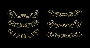 Gold Borders Elements Set Collection, ornament Vector