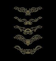 Gold Borders Elements Set Collection, ornament Vector
