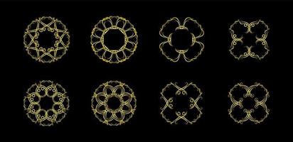 Gold Borders Elements Set Collection, ornament Vector