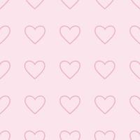 Patrón de forma de corazón de fondo rosa pastel transparente vector