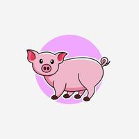 Illustration vector graphic of a pig