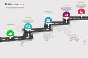 sinuoso concepto infográfico de carretera 3d vector