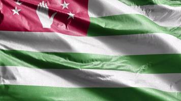 bandiera dell'abkhazia che sventola nel vento. bandiera della brezza abkhazia che ondeggia. tessuto tessile. sfondo di riempimento completo. Ciclo di 20 secondi. video