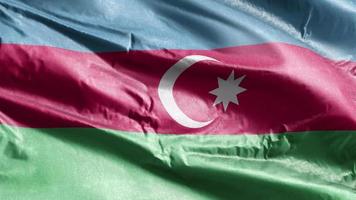 Azerbaijan textile flag waving on the wind loop. Azerbaijani banner swaying on the breeze. Fabric textile tissue. Full filling background. 10 seconds loop. video