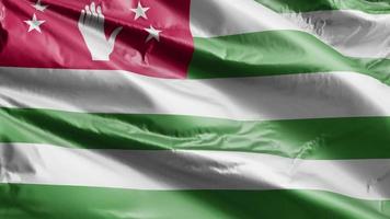 Abkhazia flag waving on the wind. Abkhazian breeze banner swaying. Full filling background. 20 seconds loop. video