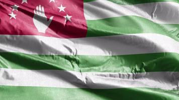 Abkhazia flag waving on the wind. Abkhazian breeze banner swaying. Fabric textile. Full filling background. 10 seconds loop. video