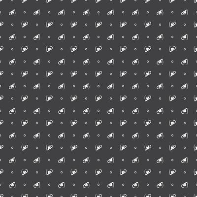 Cute seamless pattern with hand drawn white hearts and circles on gray background. Festive decoration for Valentine Day, print with chalk lines on slate board. Vector flat illustration