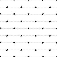 Festive decoration for Valentine Day. Cute simple line print. Seamless black and white pattern with hand drawn hearts. Vector flat illustration for wrapping paper, textile and design