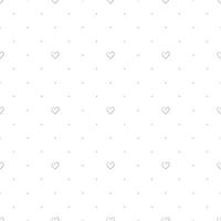 Cute seamless pattern with hand drawn hearts and circles on white background. Festive decoration for Valentine Day, holiday print for wrapping paper, textile and design. Vector flat illustration