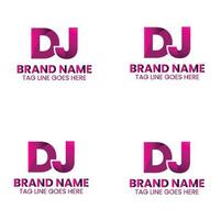 creative DJ letter logo design vector