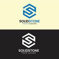 diseño de logotipo de piedra sloid vector