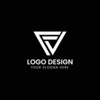 diseño creativo del logotipo de la letra vf vector