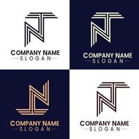 diseño creativo del logotipo de la letra tn vector