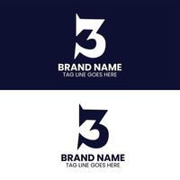 3 digit logo design vector