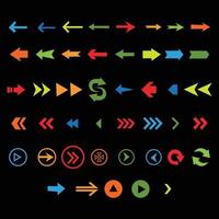 big set of color arrows icon design vector