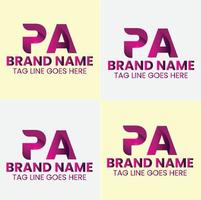 Creative PA letter logo design vector