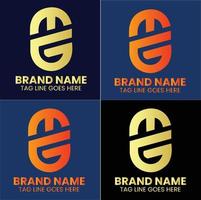 Creative EG letter logo design vector