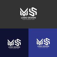 Unique MS logo design vector