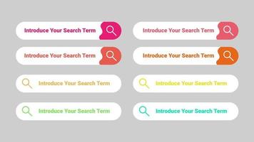 kit de interfaz de usuario, color del cuadro de búsqueda de diseño web vector