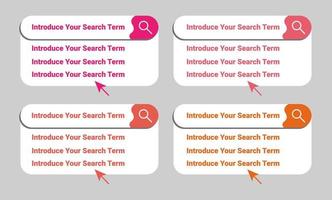 Collection Search Box Color And List Search With Cursor vector