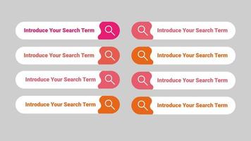 kit de interfaz de usuario, diseño web toda la colección color de la barra de búsqueda vector