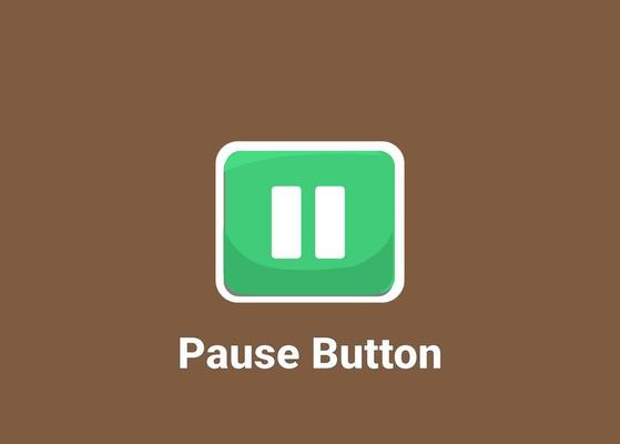 Green Pause Button 3D, Vector Template Gui Kit