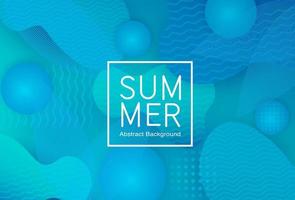 Summer vector abstract background design. Summer abstract background text in white frame with aquatic water art shape for tropical season decoration style. Vector illustration