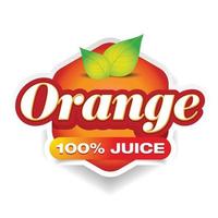 Orange Juice drink label sign vector