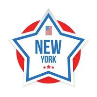 New York USA flag stripes and star vector