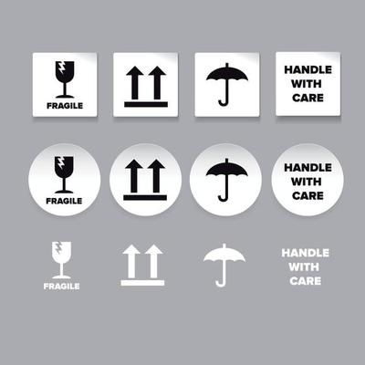 Cargo symbols icon set label