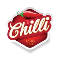 Chilli Extra Hot sign red label vector