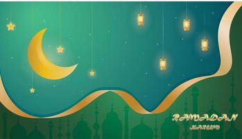 vector libre de plantilla de fondo de saludo ramadan kareem