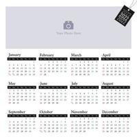 Minimalist 2022 calendar, design for printable or desktop calendars vector