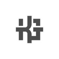 combinación forma una letra k y letra g. plantilla de logotipo. vector