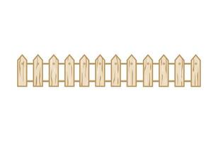 Wooden fence on a white background. Vector illustration on an isolated background.