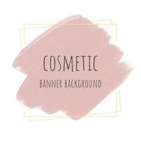 luxury style hand drawn pale pastel pink oil painted brush stroke with gold frame for cosmetic banner background vector