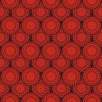 patrón cuadrado sin costuras con mandala negro y rojo vector