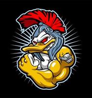 yellow thug duck with helmet.eps vector